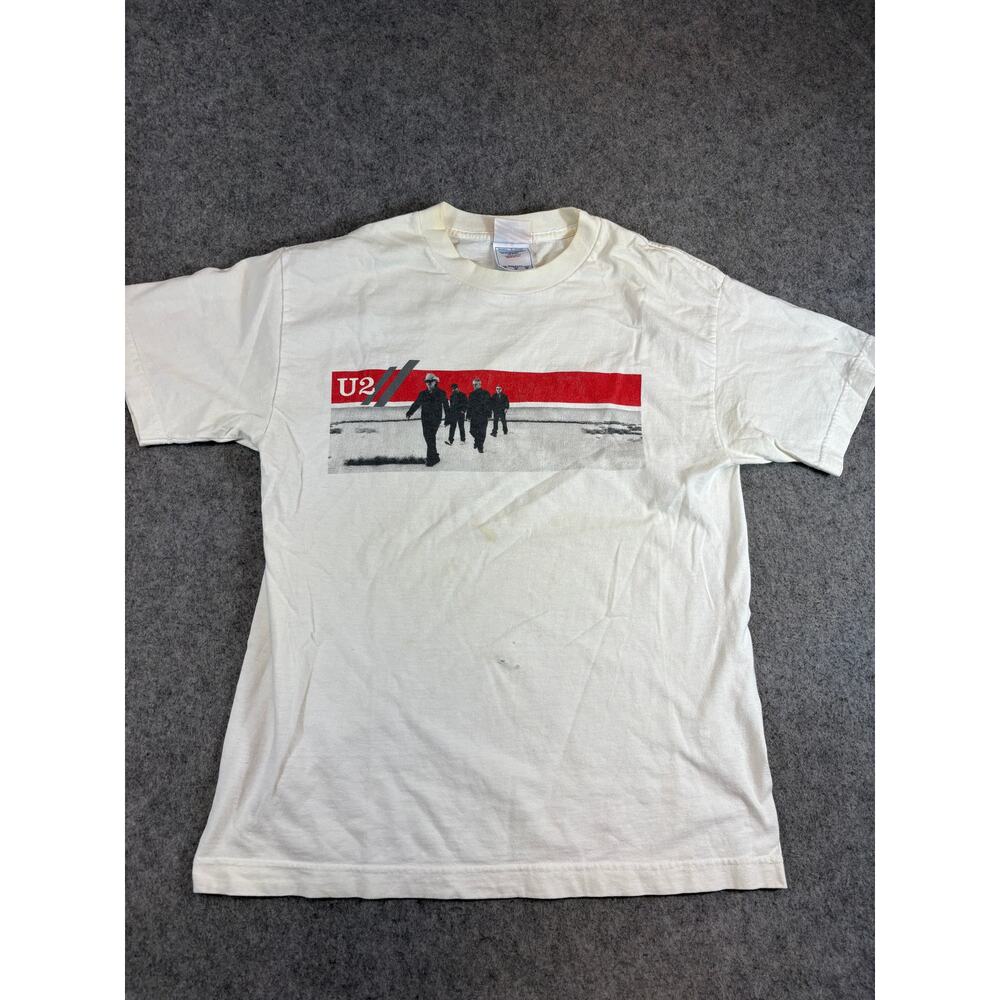 Vintage U2 Vertigo 2005 Tour Concert T Shirt Mens Small White Streetwear Tee